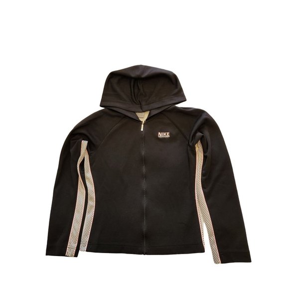 Nike Jackets & Blazers - Nike Black Hoodie Zip Up Jacket Pink Stripe